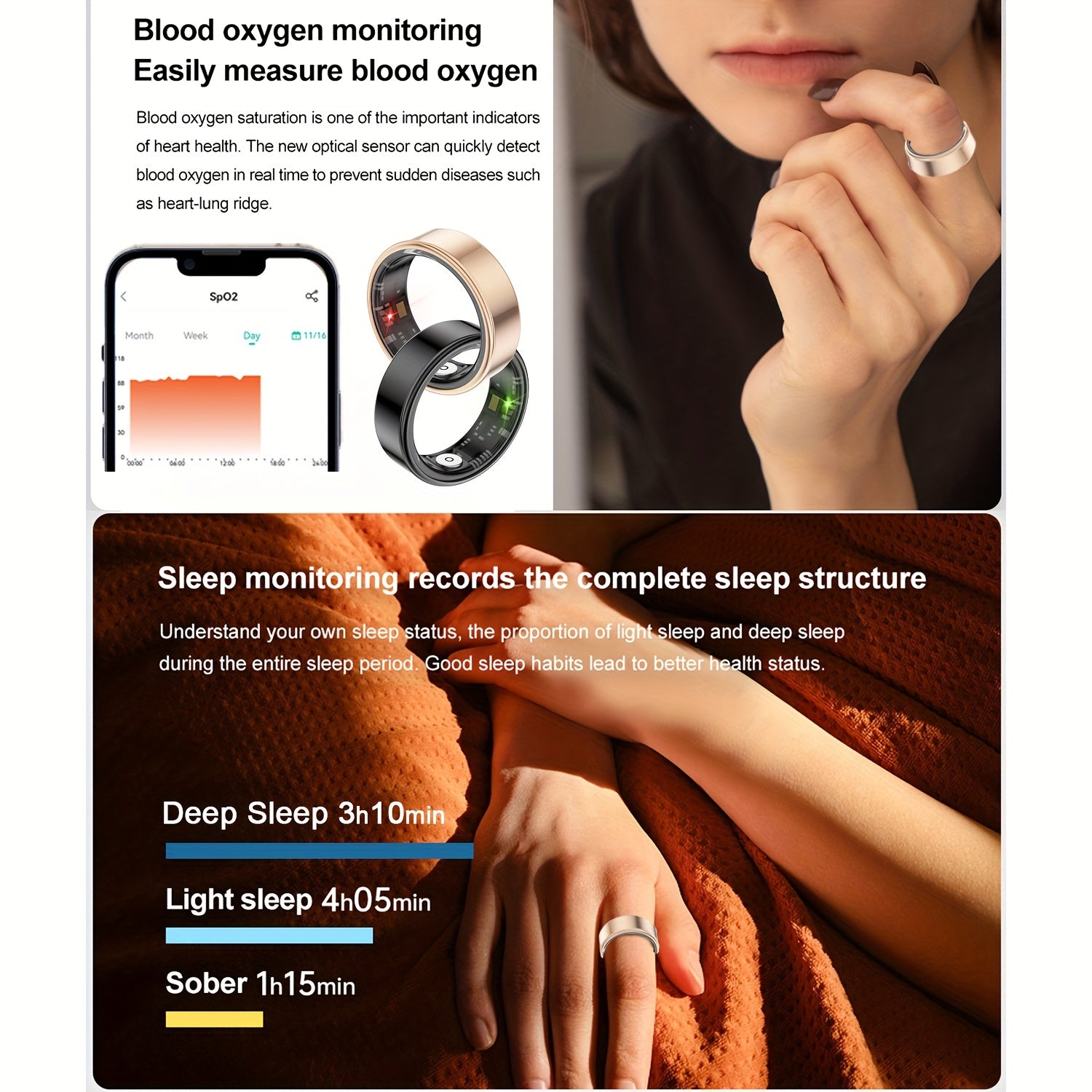 Men’s Smart Ring – All-in-One Health & Activity Tracker