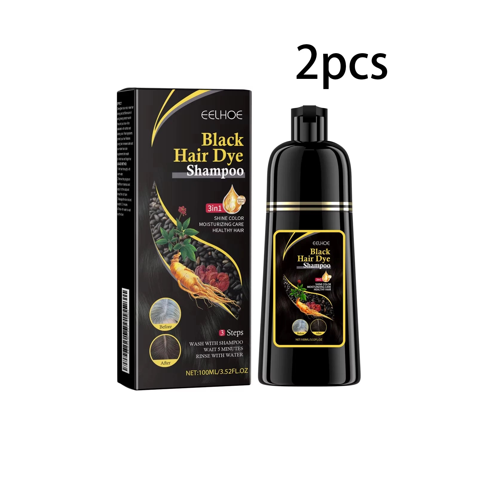EELHOE 3-in-1 Natural Plant Hair Dye Shampoo – 100ml
