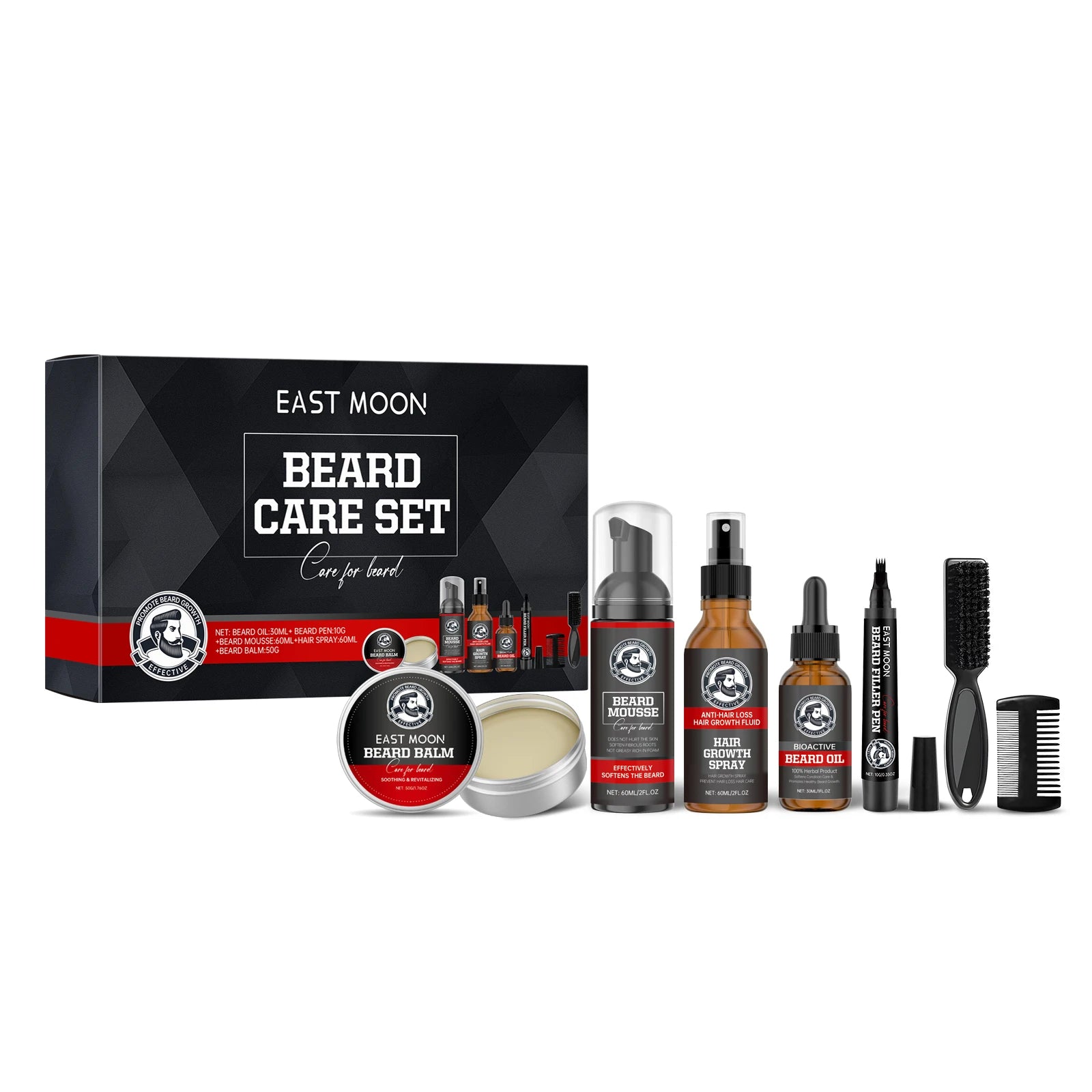 East Moon Beard Care Set – Growth & Grooming Kit for Men