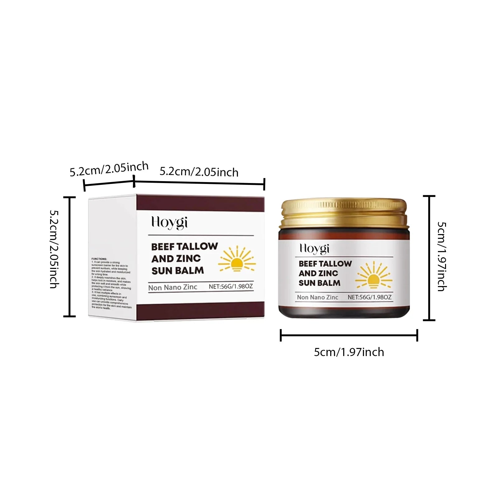 Hoygi Beef Tallow & Zinc Sun Balm SPF50 56g