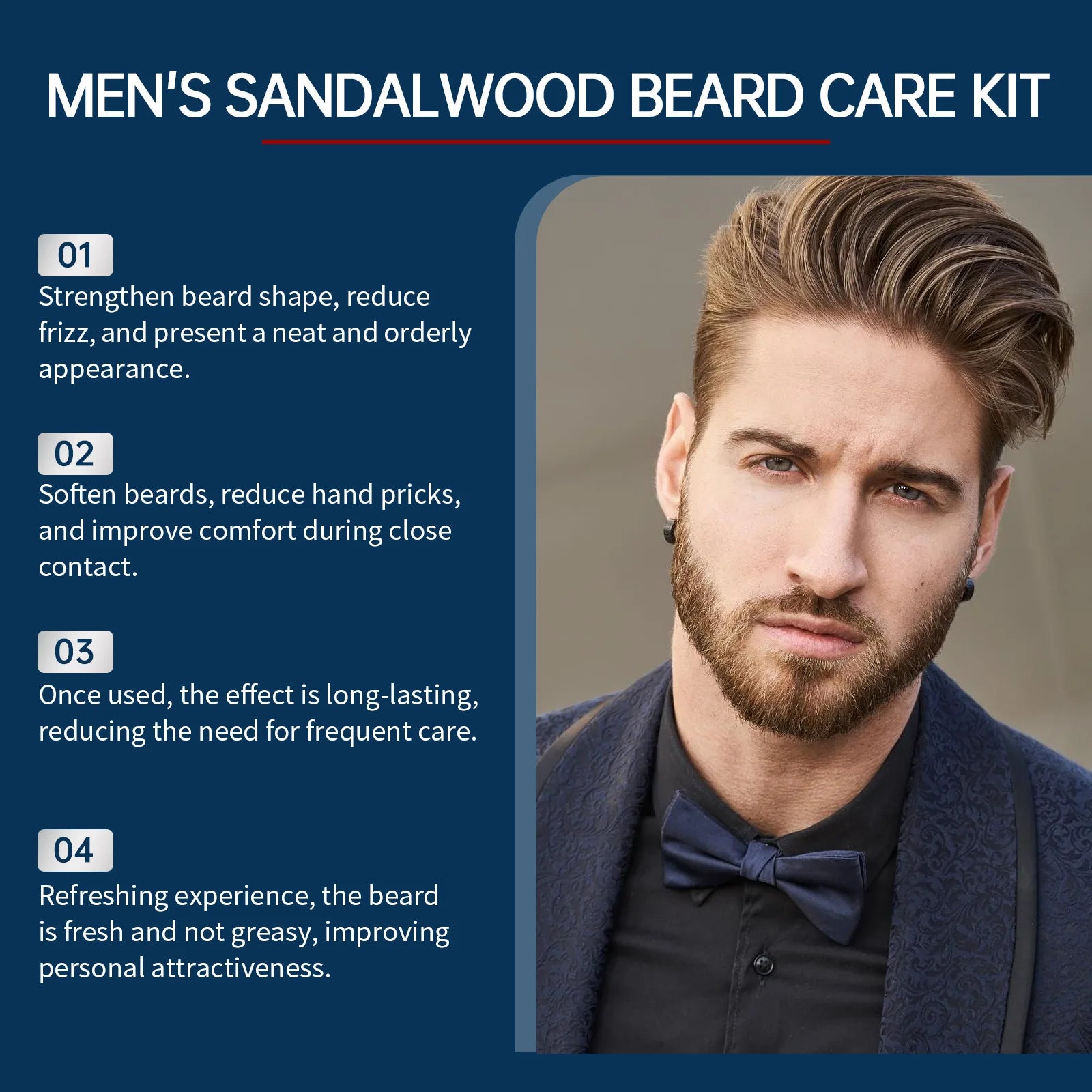 East Moon Sandalwood Beard Care Kit – Complete Beard Grooming Set for Men
