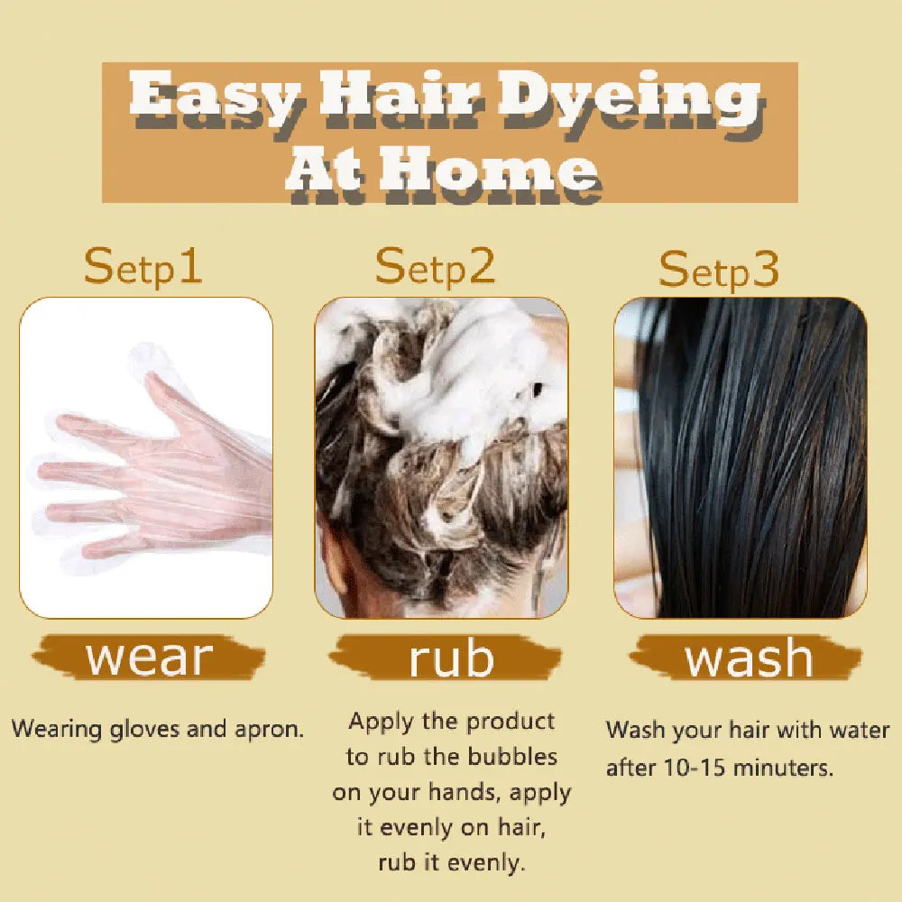 3-in-1 Black Hair Dye Shampoo for Gray Hair