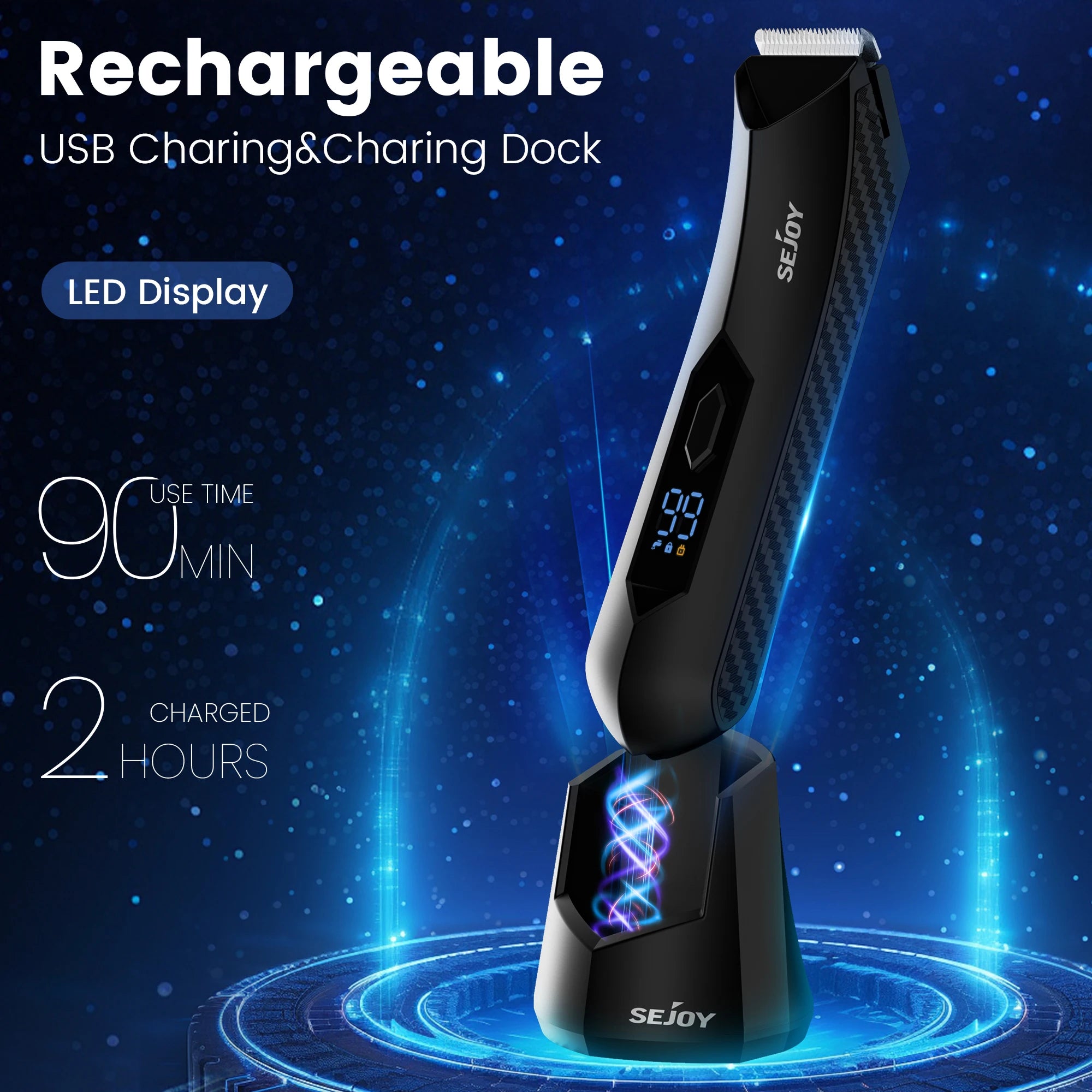 Waterproof Electric Body Hair Trimmer for Men