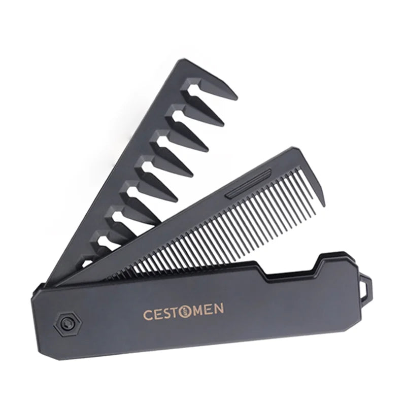 2-in-1 Pocket Folding Comb – Wide Tooth Beard & Hair Styling Tool for Men