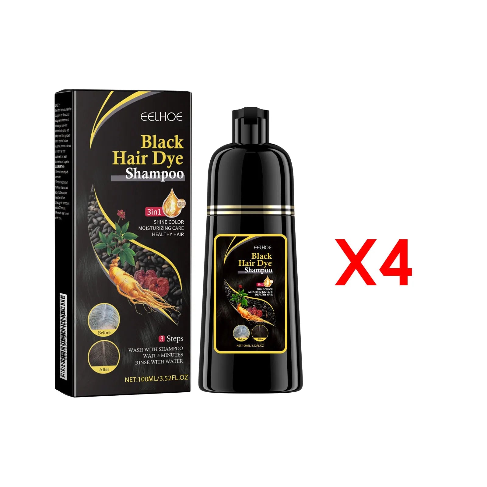 EELHOE 3-in-1 Natural Plant Hair Dye Shampoo – 100ml