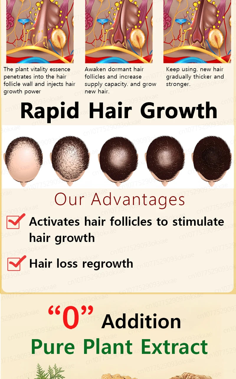 Men’s Hair Regrowth Essential Oil – Targets Bald Spots & Hair Loss, Boosts Thickness Naturally