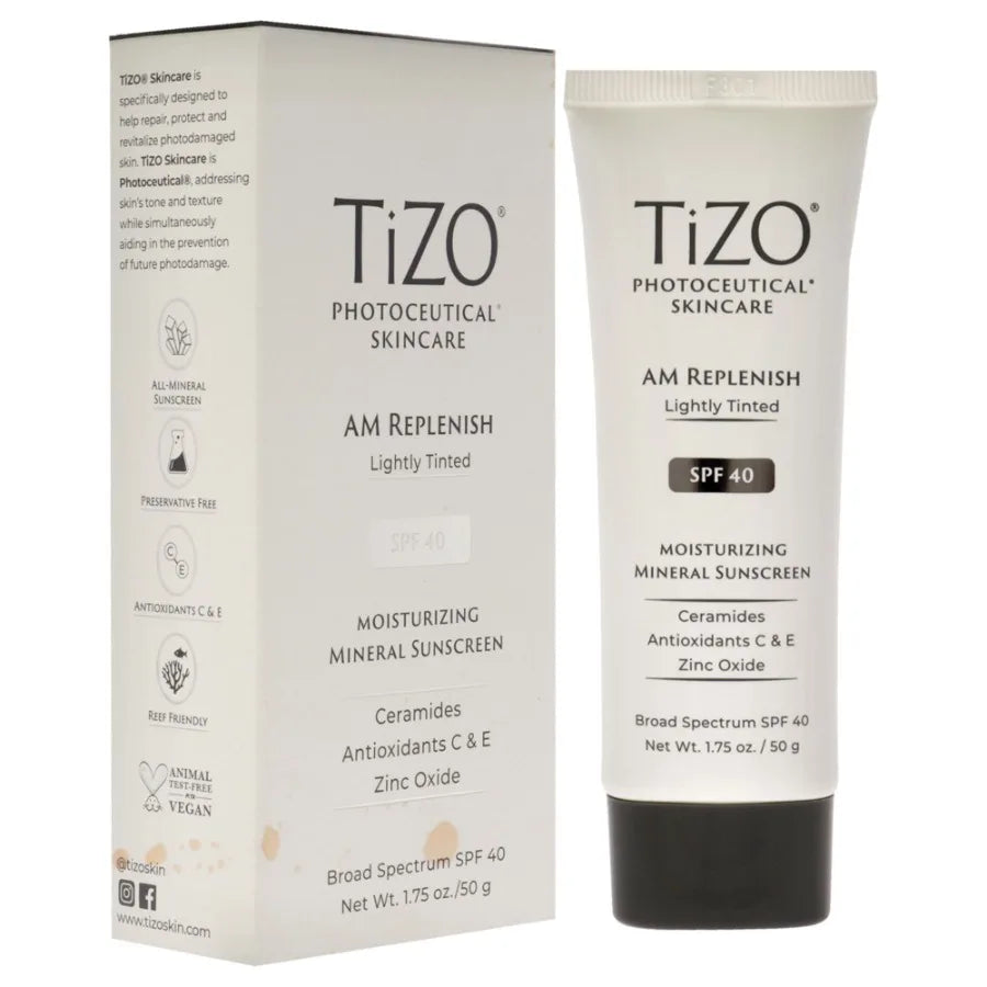 TIZO Photoceutical AM Replenish SPF 40 Lightly Tinted Sunscreen