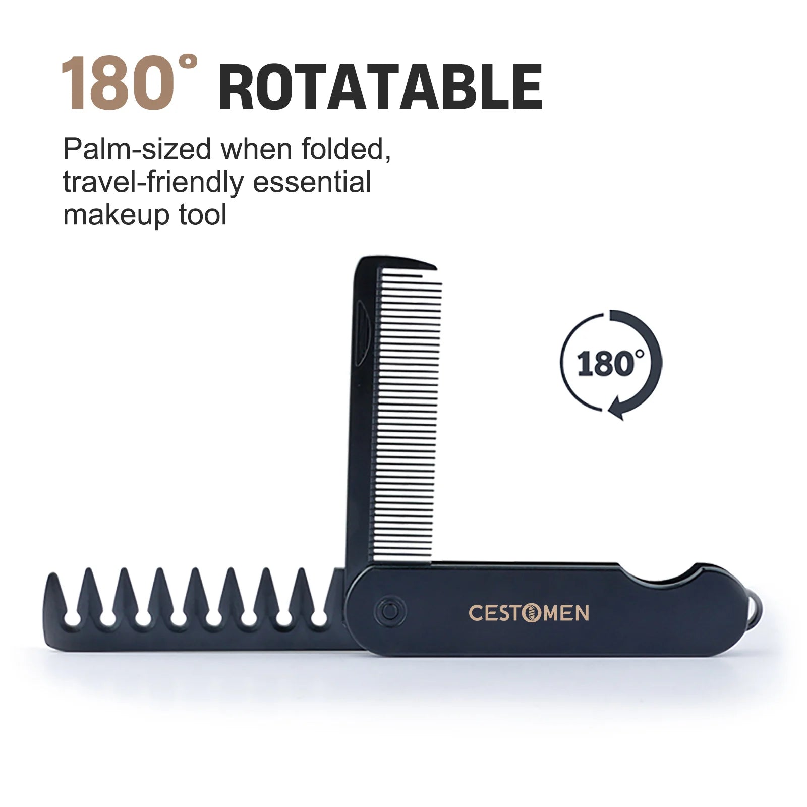 2-in-1 Pocket Folding Comb – Wide Tooth Beard & Hair Styling Tool for Men