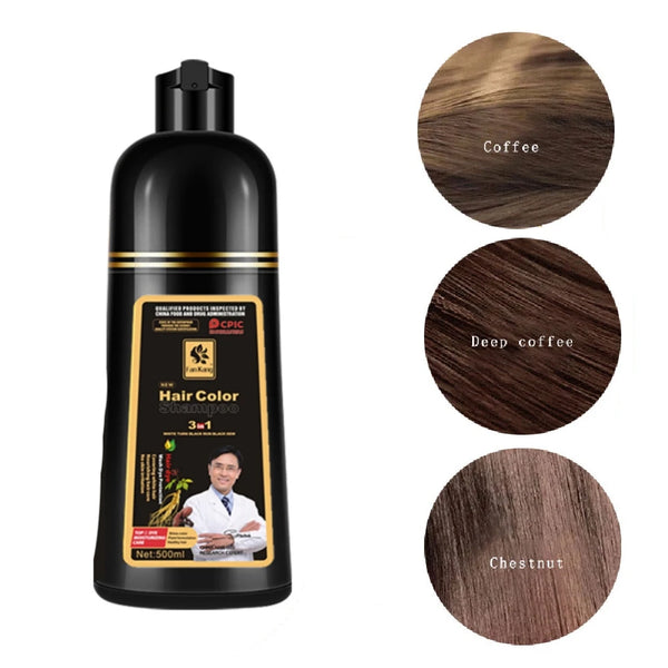 3-in-1 Black Hair Dye Shampoo for Gray Hair