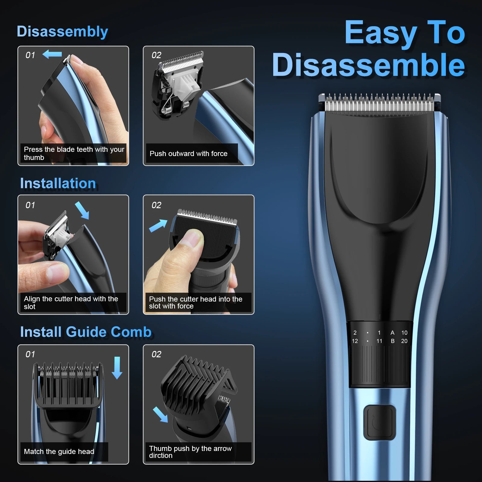 Sejoy Rechargeable Electric Hair Trimmer with LED Display