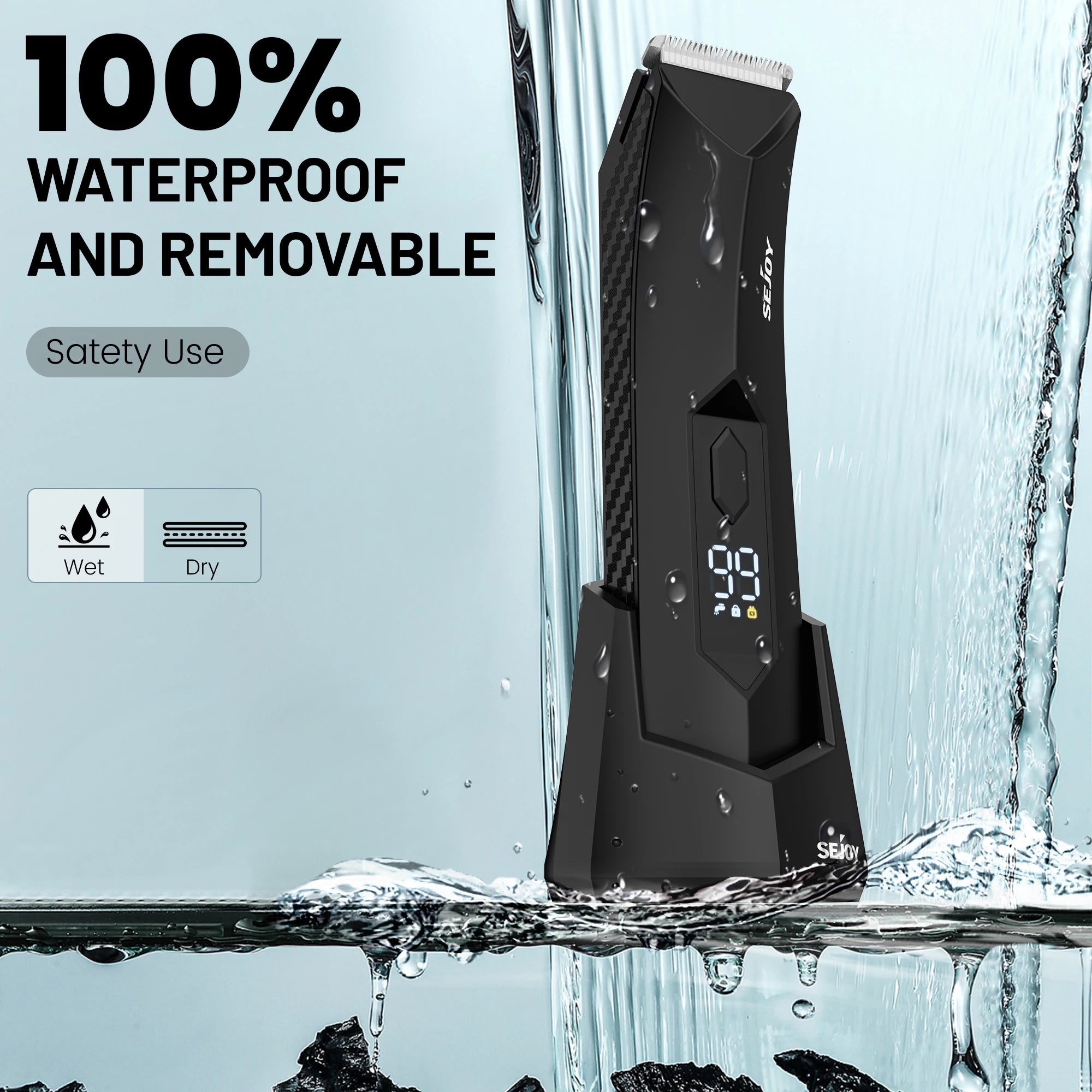 Waterproof Electric Body Hair Trimmer for Men