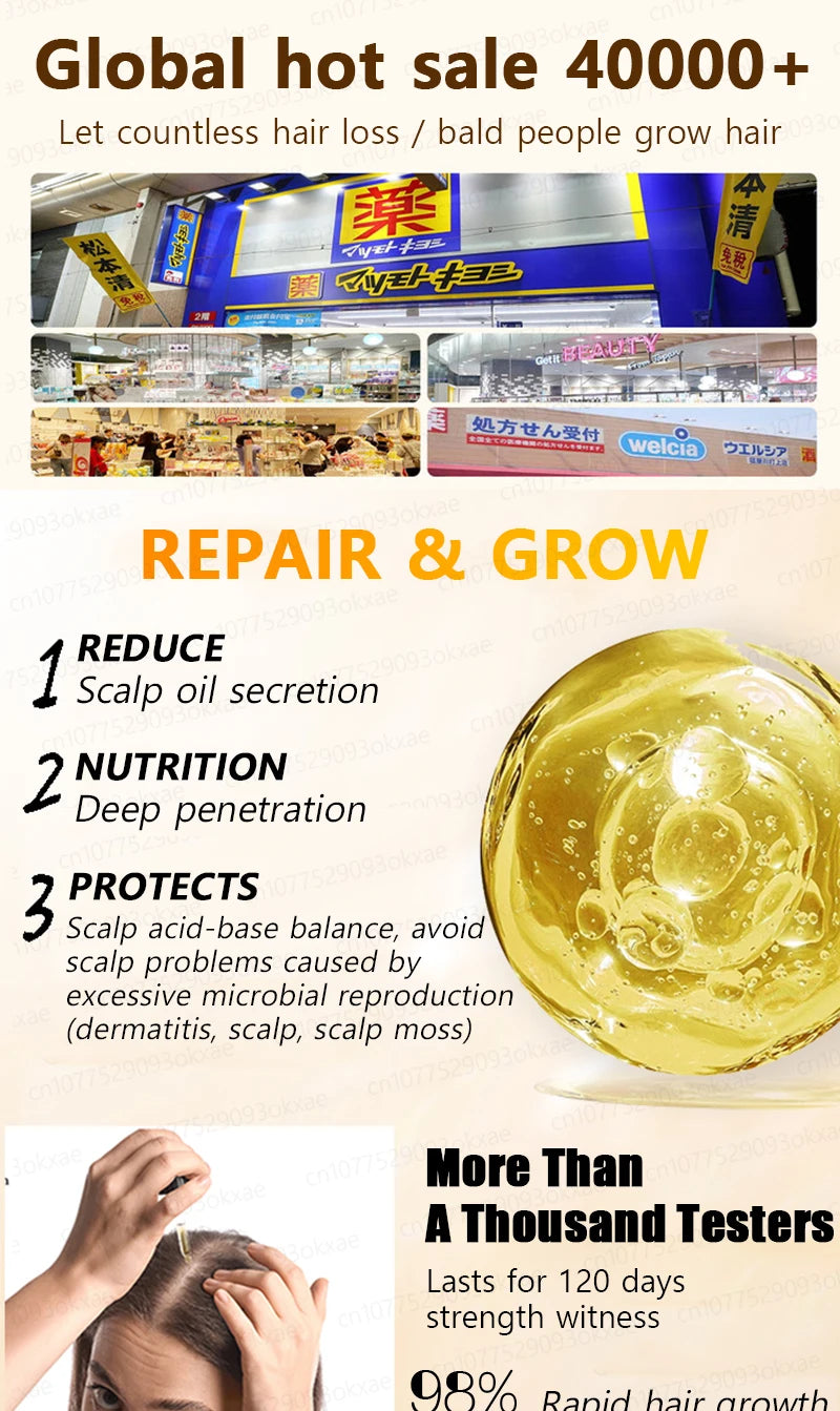 Men’s Hair Regrowth Essential Oil – Targets Bald Spots & Hair Loss, Boosts Thickness Naturally