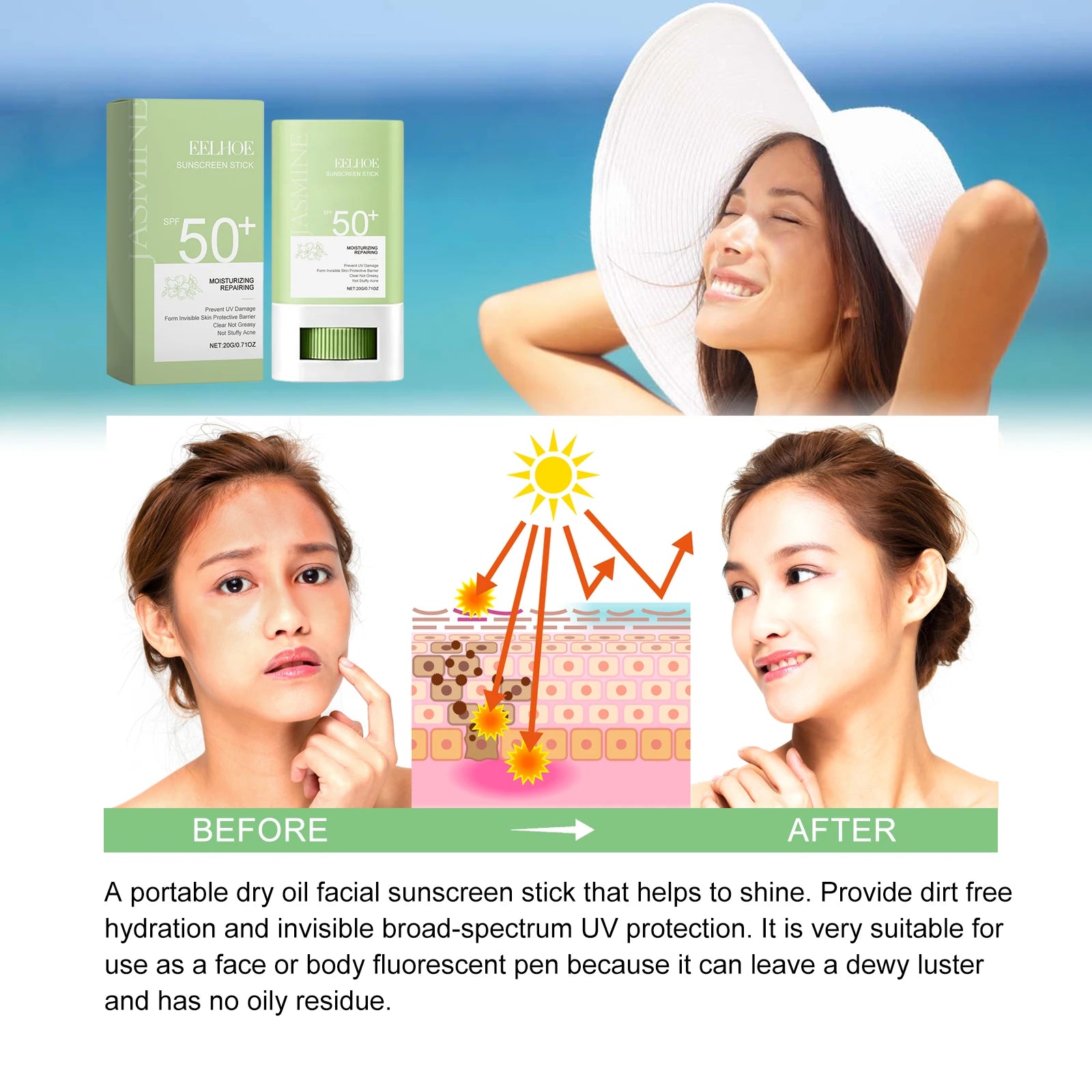 Jasmine Fragrance Sunscreen Stick SPF 50+