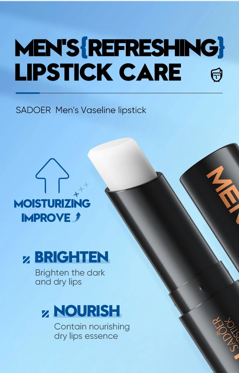 SADOER Men’s Lip Balm – Hydrating & Repairing Moisturizer for Dry, Cracked Lips