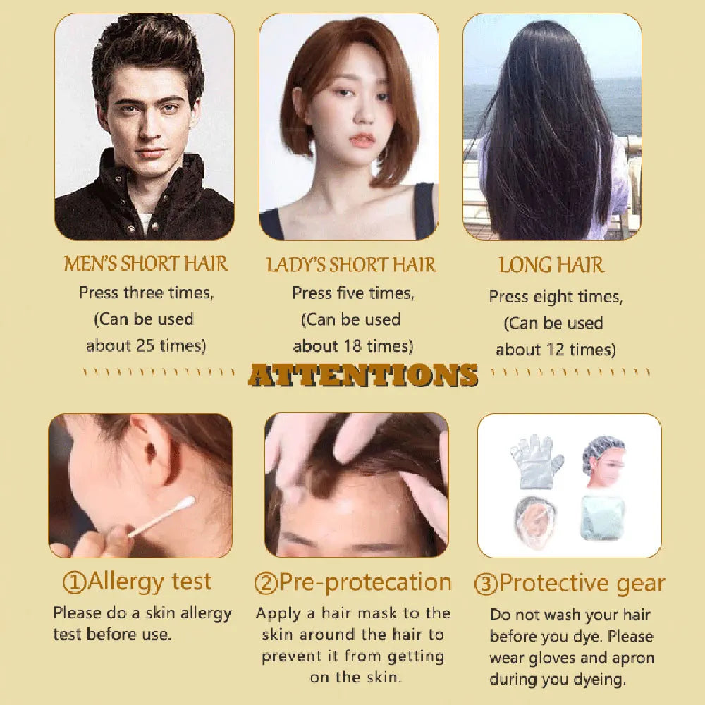 3-in-1 Black Hair Dye Shampoo for Gray Hair