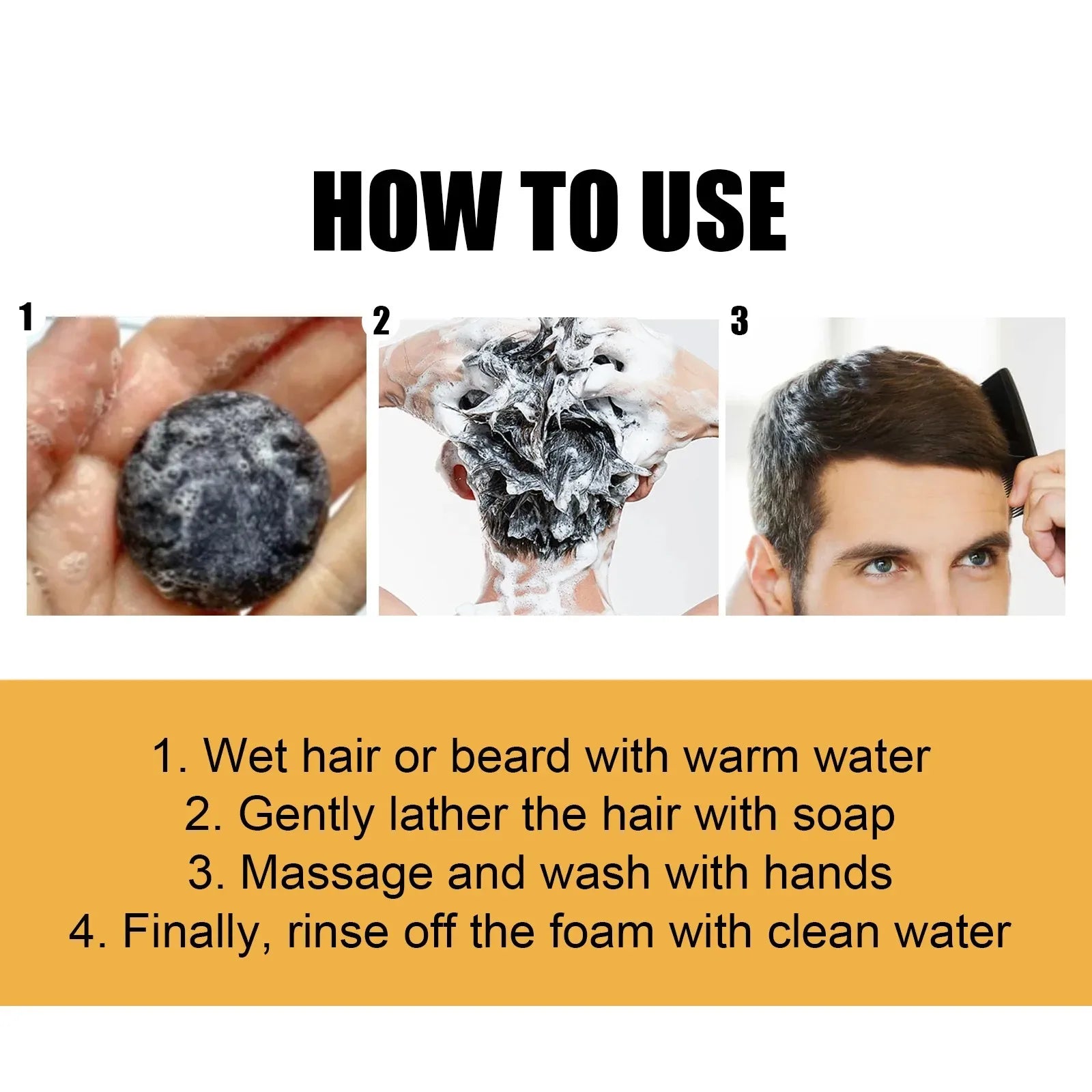 Men’s Herbal Hair Soap – Polygonum Multiflorum for Fuller, Darker Hair