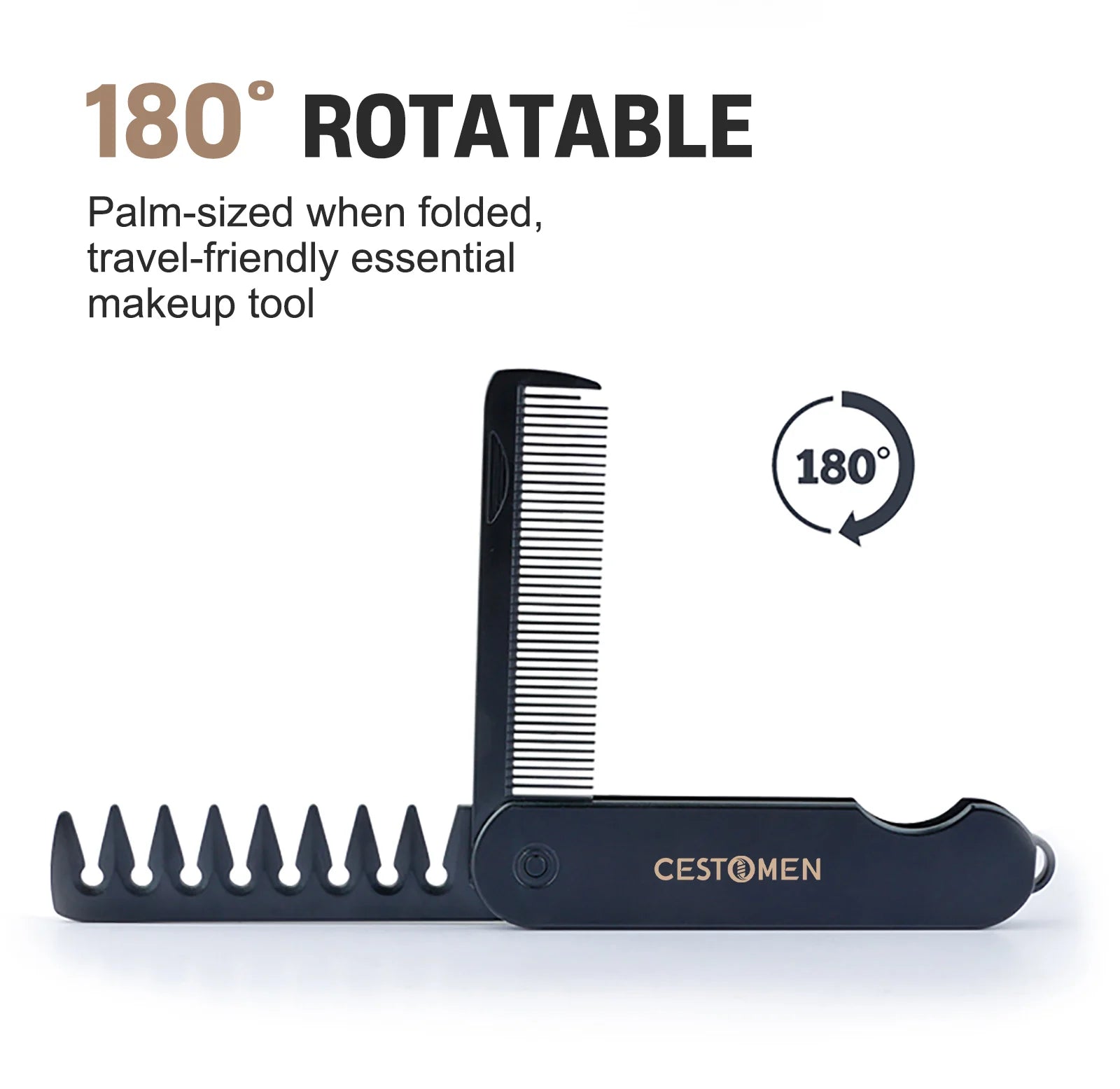 2-in-1 Pocket Folding Comb – Wide Tooth Beard & Hair Styling Tool for Men
