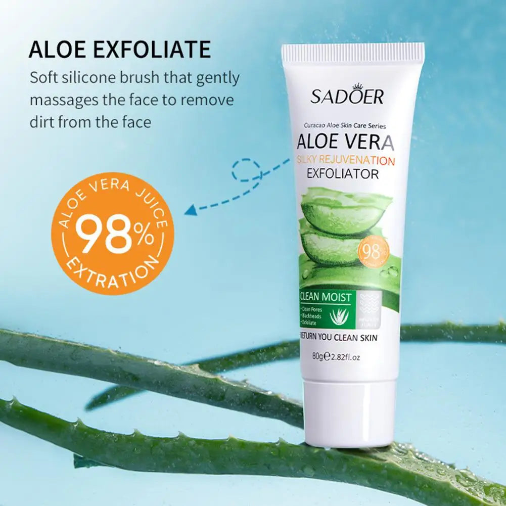Aloe Vera Face Exfoliating Gel – Blackhead Removal & Pore Refining Cleanser (30g–100g)