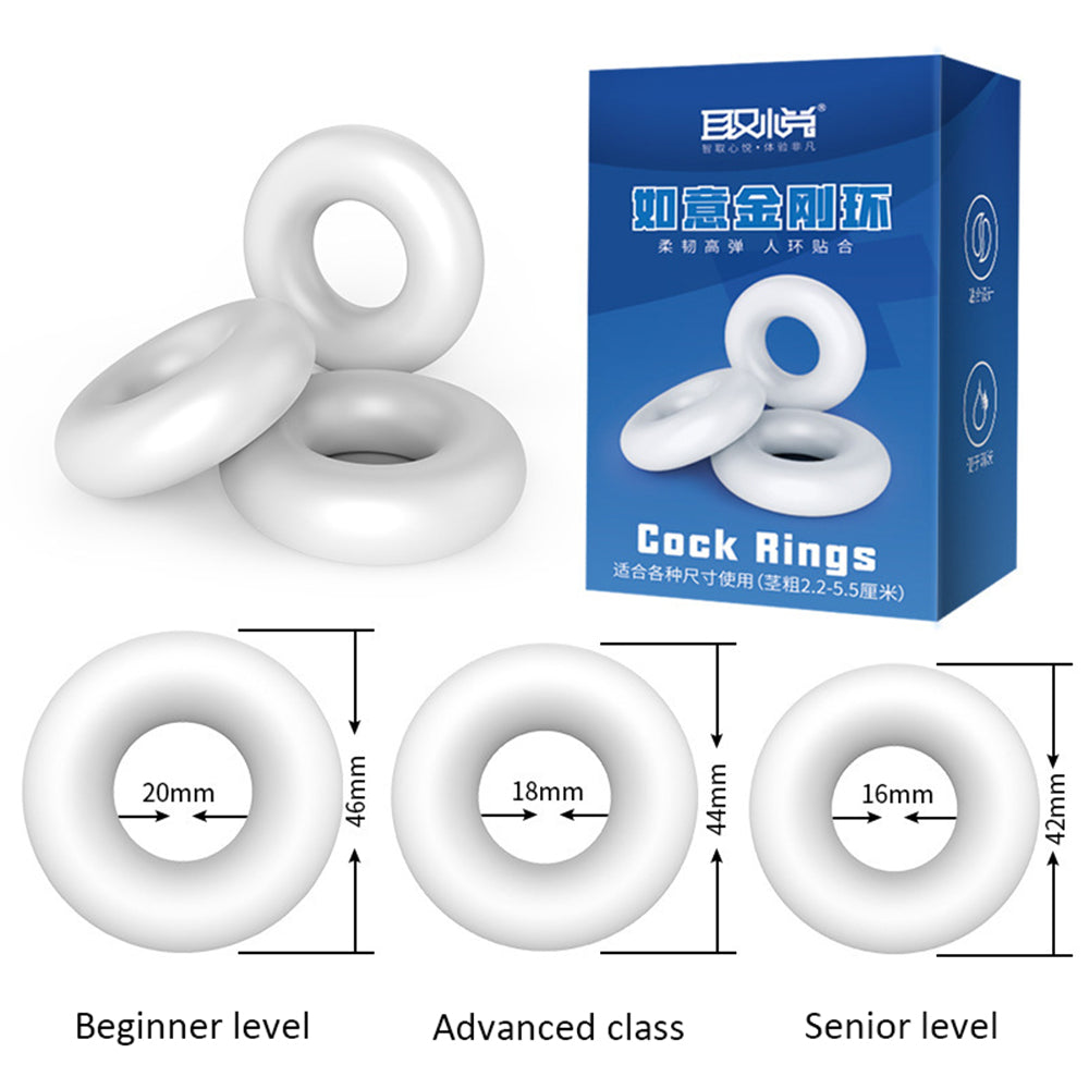 3-Piece Silicone Performance Ring Set – Beginner-Friendly Support for Lasting Confidence