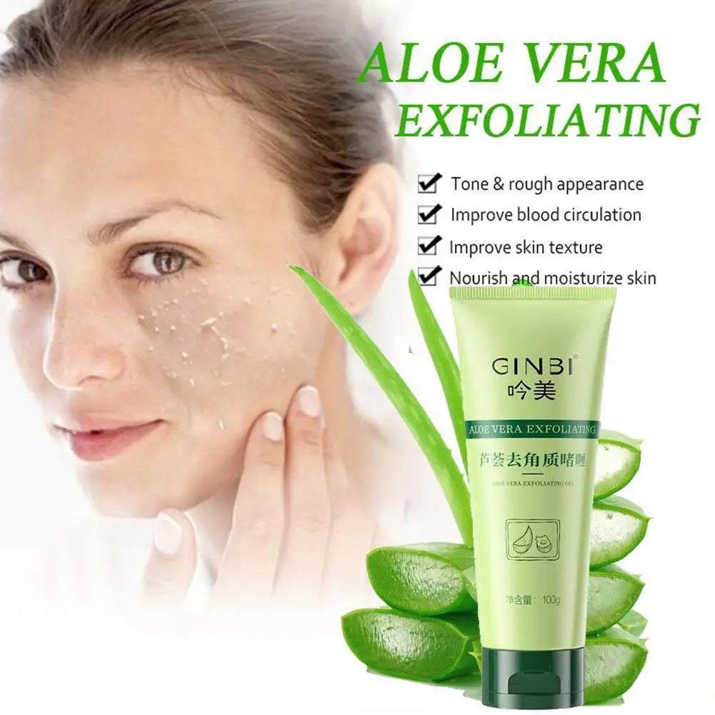 Aloe Vera Face Exfoliating Gel – Blackhead Removal & Pore Refining Cleanser (30g–100g)