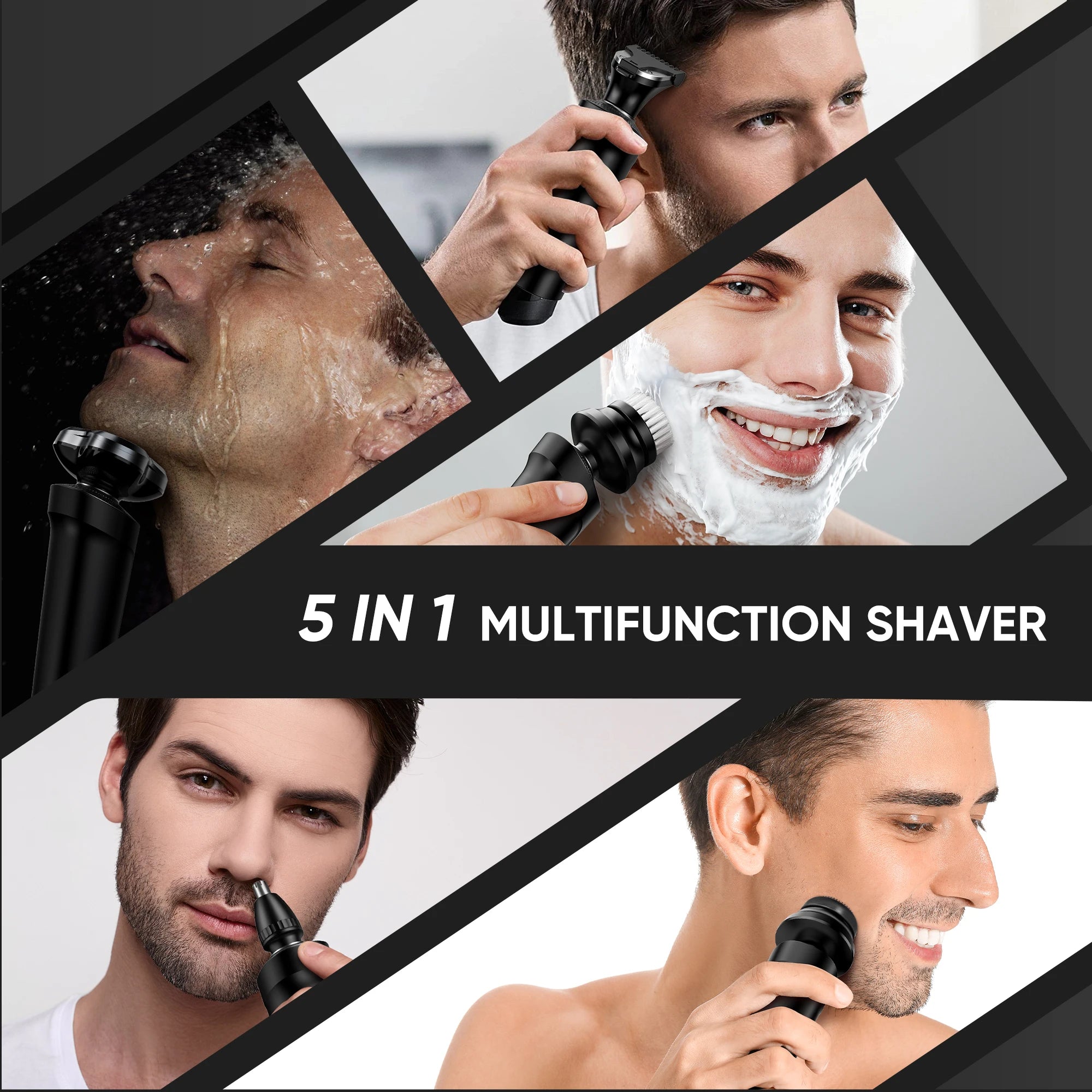 Sejoy 5-in-1 Rechargeable Electric Shaver for Men
