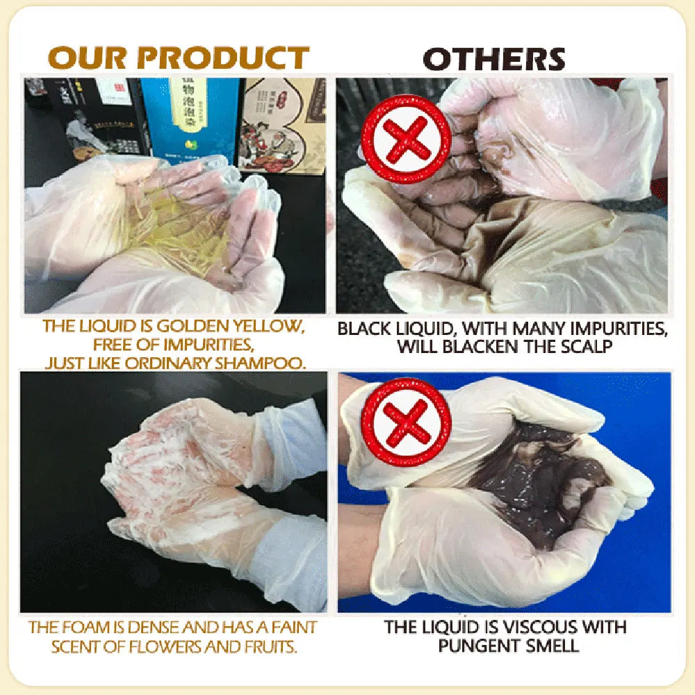 3-in-1 Black Hair Dye Shampoo for Gray Hair