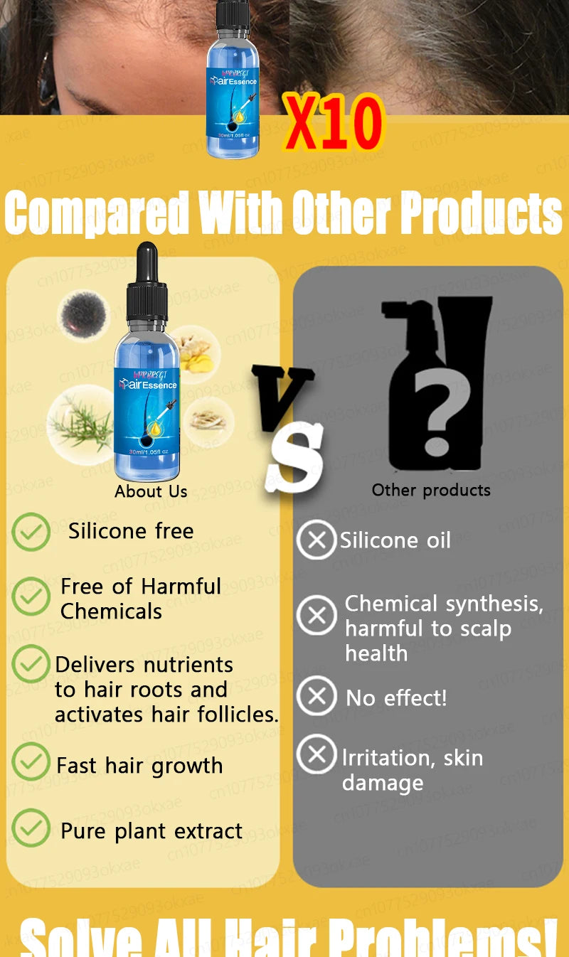 Men’s Hair Regrowth Essential Oil – Targets Bald Spots & Hair Loss, Boosts Thickness Naturally
