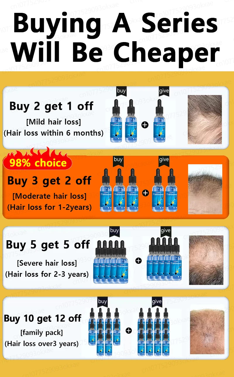 Men’s Hair Regrowth Essential Oil – Targets Bald Spots & Hair Loss, Boosts Thickness Naturally