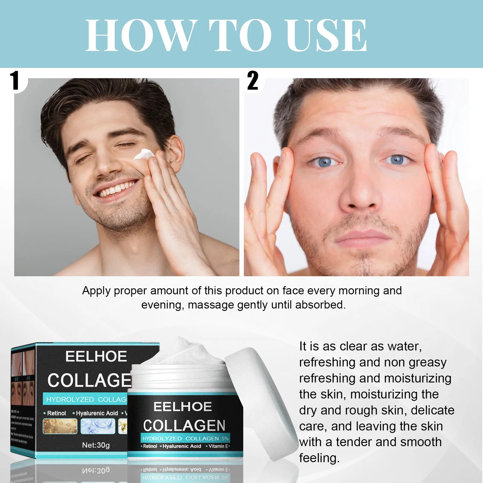 EELHOE Retinol Anti-Aging Face Cream for Men – Firming, Moisturizing & Wrinkle Repair (50ml)