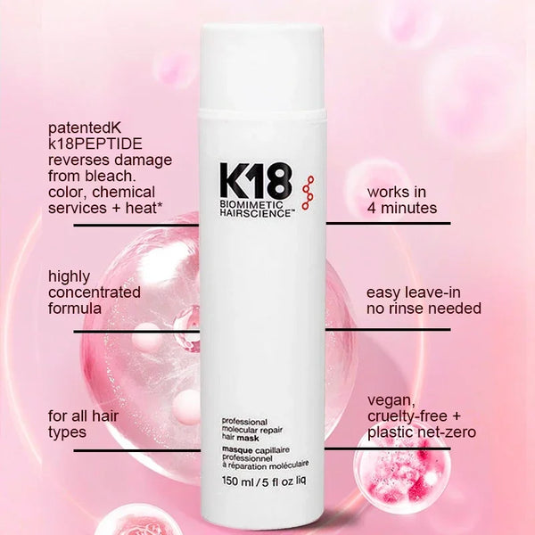 K18 Peptide Hair Mask – Restore Strength & Elasticity in 4 Minutes