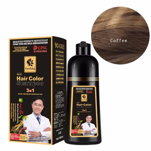 3-in-1 Black Hair Dye Shampoo for Gray Hair