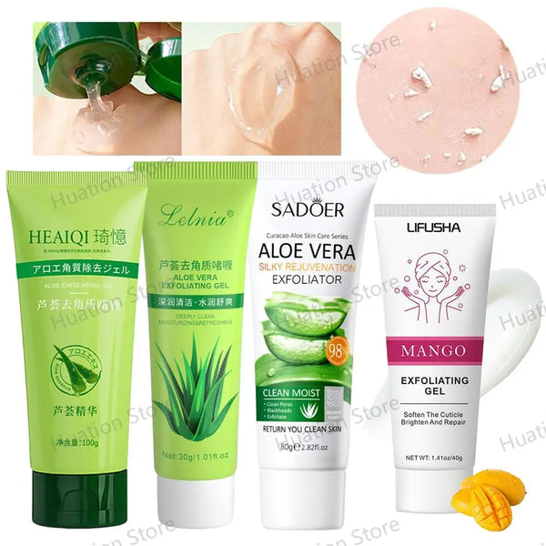 Aloe Vera Face Exfoliating Gel – Blackhead Removal & Pore Refining Cleanser (30g–100g)