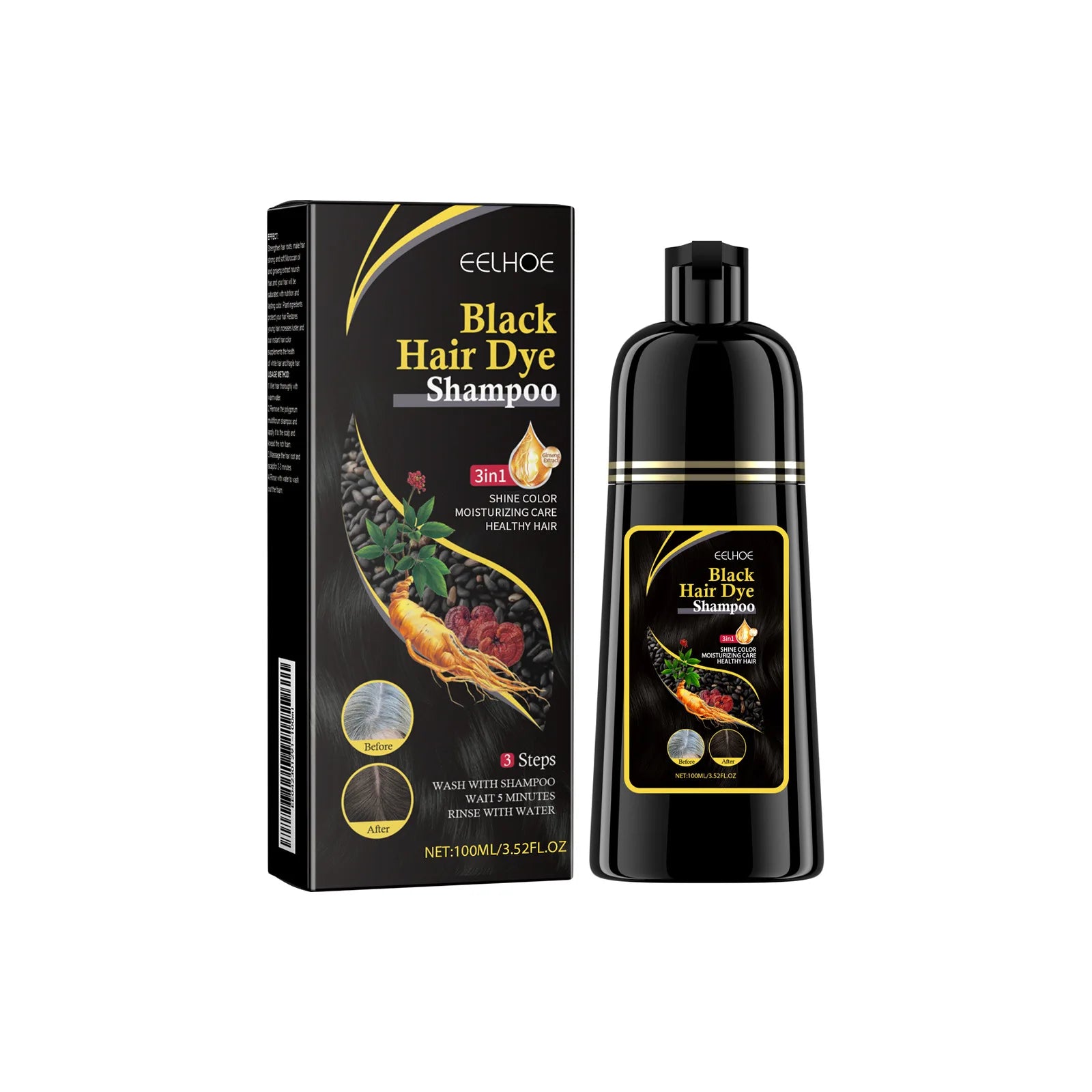 EELHOE 3-in-1 Natural Plant Hair Dye Shampoo – 100ml
