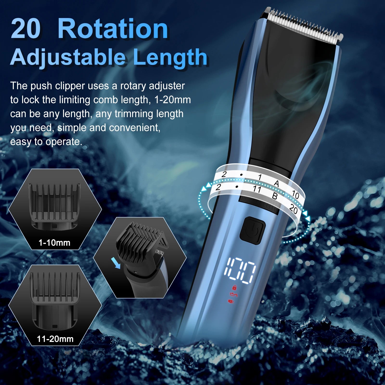 Sejoy Rechargeable Electric Hair Trimmer with LED Display