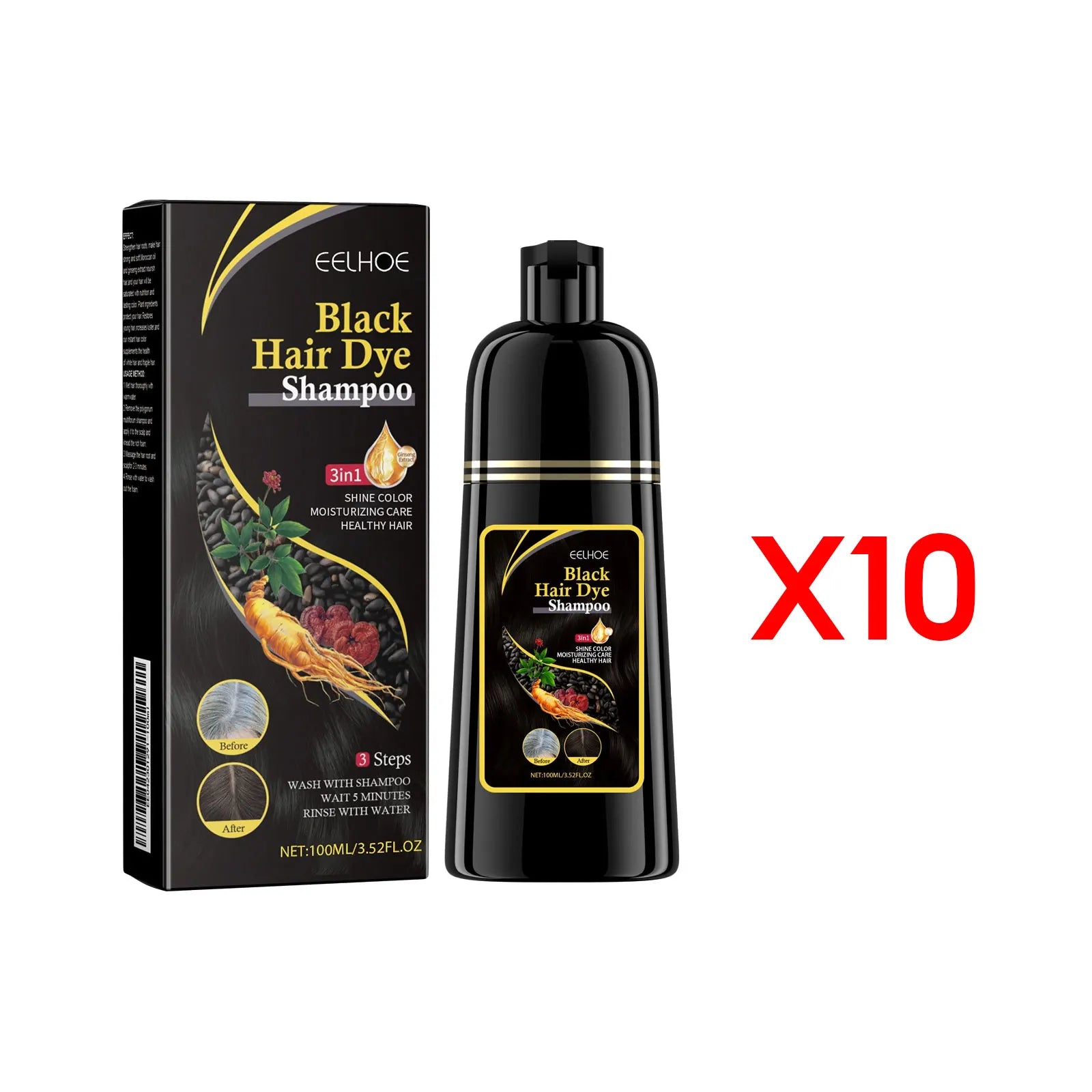 EELHOE 3-in-1 Natural Plant Hair Dye Shampoo – 100ml