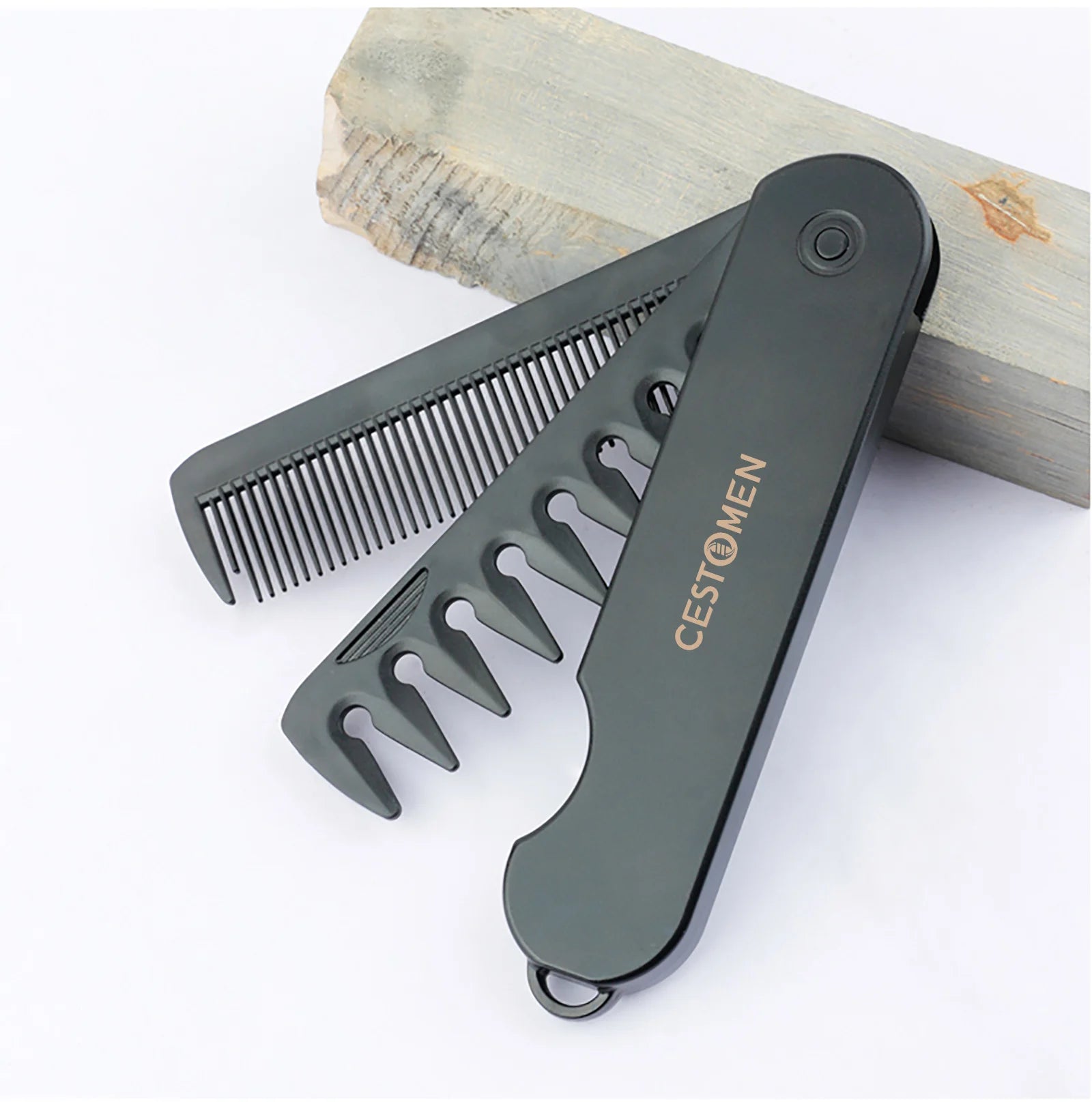 2-in-1 Pocket Folding Comb – Wide Tooth Beard & Hair Styling Tool for Men